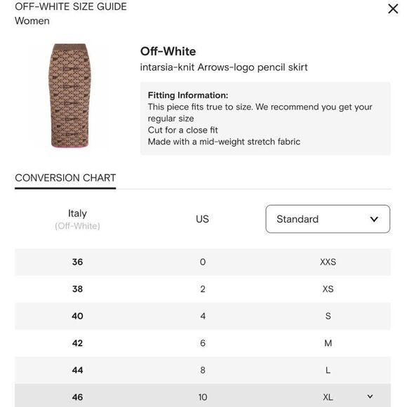 Off-White Intarsia-knit Arrows-logo pencil skirt- Size 0 (XXS) ITAL 36 - Picture 11 of 11
